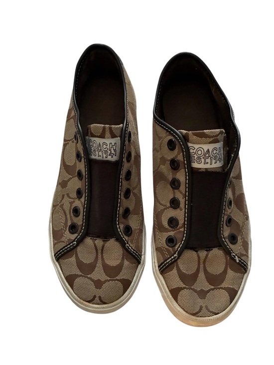 Coach Shoes - COACH Kira slip on sneakers shoes logo print Sz 8